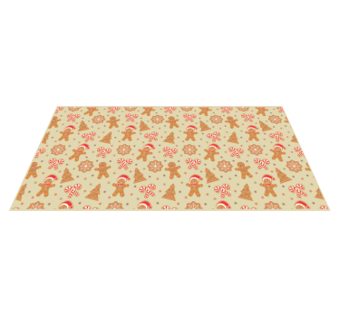 Gingerbread Santa Claus pattern Christmas rug - TenStickers