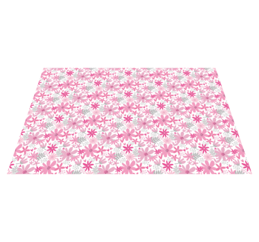 Flowerprint 'Yambo' Pink flower rug - TenStickers