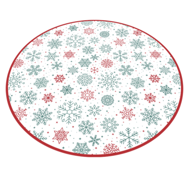 Red and green snowflakes Christmas rug - TenStickers