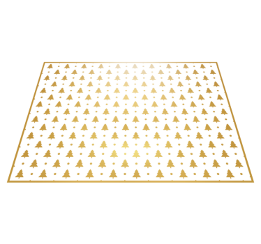 Golden Christmas pine trees Christmas rug - TenStickers