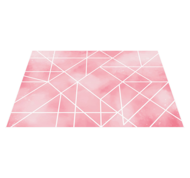 Pink triangles wall art pattern living room carpet - TenStickers