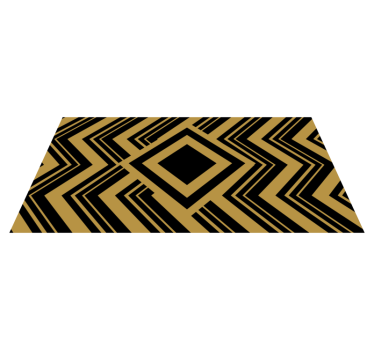 Gold and black geometric pattern tile mat - TenStickers
