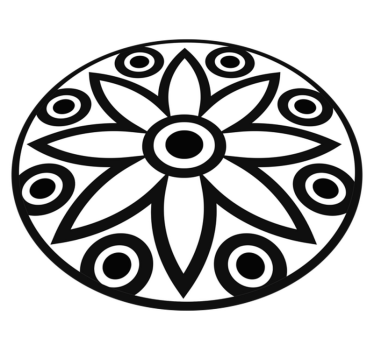 Black and white minimaistic pattern minimalist carpet - TenStickers