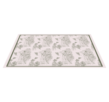 Monochrome Jungle Sketch vintage vinyl rug - TenStickers