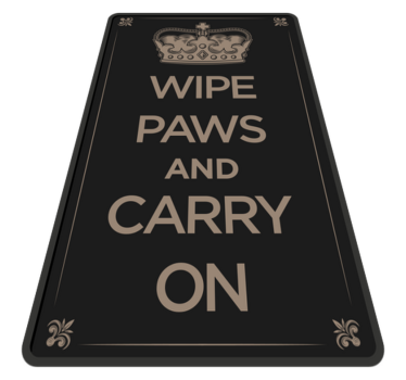 Wipe paws and carry on  text vinyl rug - TenStickers