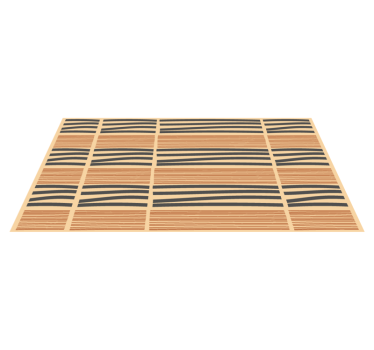 Layered striped elegance bedroom vinyl rug - TenStickers