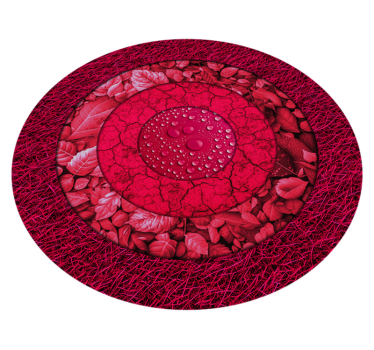 Magenta-circular texture living room rug - TenStickers