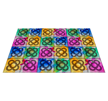 Colorful panot tile vintage vinyl rug - TenStickers