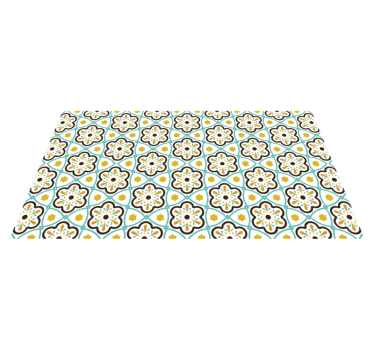 Floral inspired pattern tile vinyl carpet - TenStickers