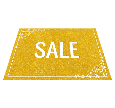 Sale golden design glitter texture rectangular rug - TenStickers