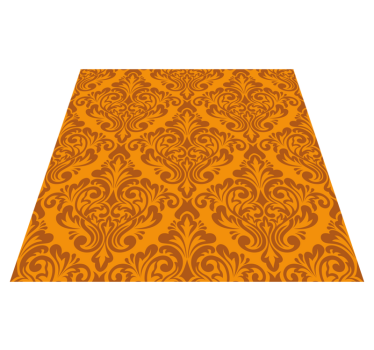 Vintage damask orange vinyl rug - TenStickers