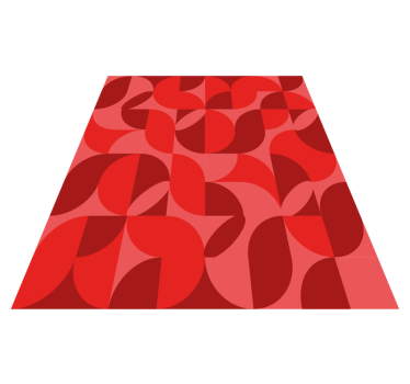 Red retro living room vinyl floor rug - TenStickers
