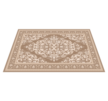 Oriental design beige vinyl rug - TenStickers