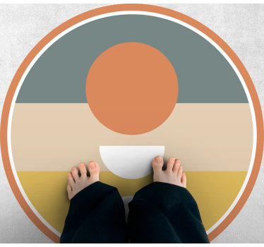 3 striped with circle flag abstract  geometric carpet - TenStickers