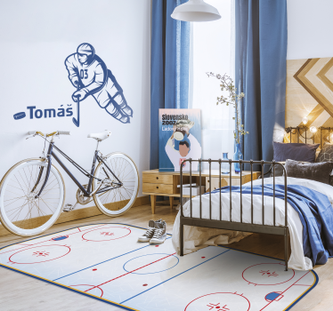 Ice Hockey Pitch game vinyl rug - TenStickers