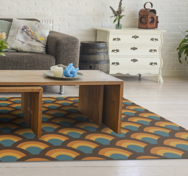 70s Rainbow waves vintage vinyl rug - TenStickers