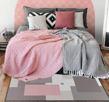 Abstract square composition living room vinyl rug - TenStickers
