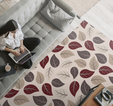 Autumn Leaf Pattern flower rug - TenStickers