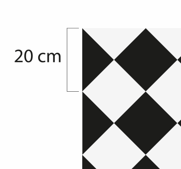 Black and white rhombuses tile mat - TenStickers