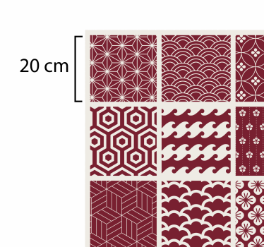 Red tile pattern vinyl mat - TenStickers