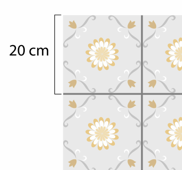 Kitchen grey and yellow tiles kitchen flooring - TenStickers