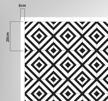 Black and white diagonal lines tile mat - TenStickers