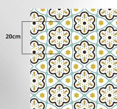 Floral inspired pattern tile vinyl carpet - TenStickers