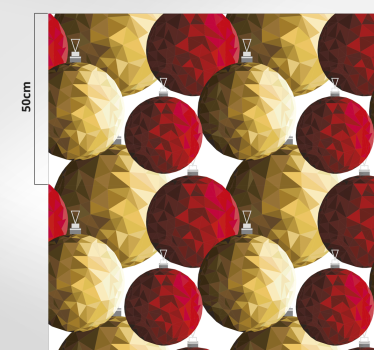 Golden and red polygonal balls festive design vinyl floor carpet - TenStickers