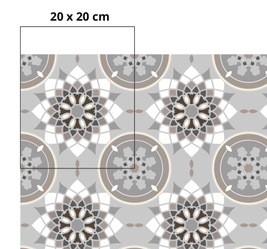 Flower tile modern kitchen vinyl rug - TenStickers