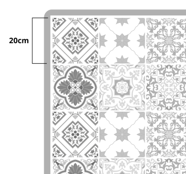 Maroccan gray shade tiles pattern bathroom vinyl flooring - TenStickers