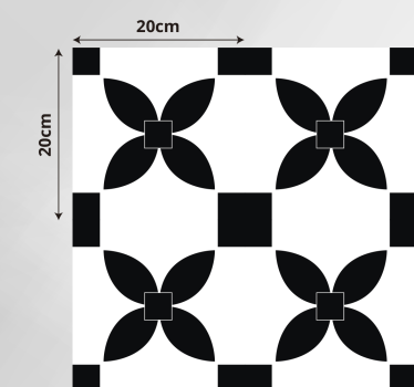 Black printed street tile effect kitchen vinyl rug - TenStickers