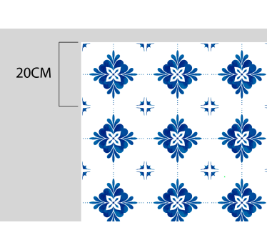 White and teal tile vinyl mat - TenStickers