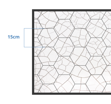Light grey porcelain texture hexagons tile mat - TenStickers
