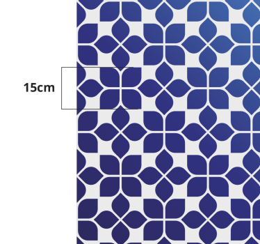 blue flowers mosaic vinyl carpet - TenStickers