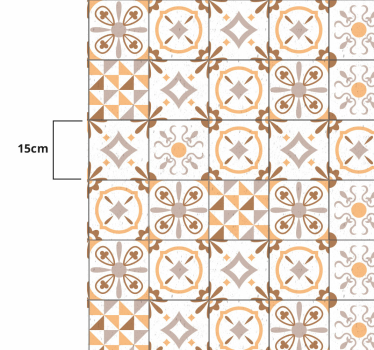 kitchen vinyl rug brown squares tile mat - TenStickers