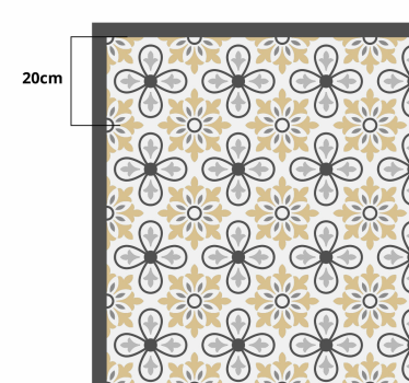 Antique floral tile kitchen vinyl rug - TenStickers