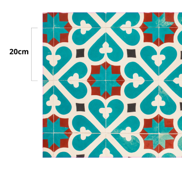 tiled floor with brown details contemporary rugs - TenStickers