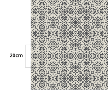 Beige and black flower style tile mat - TenStickers