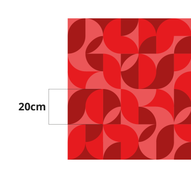 Red retro living room vinyl floor rug - TenStickers