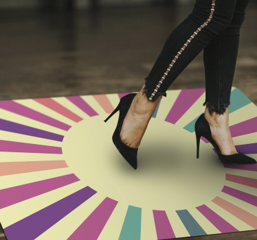 70's Geometric Sun vinyl carpet - TenStickers