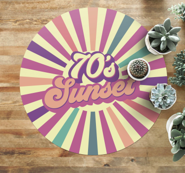 70's Geometric sunset vintage vinyl carpet - TenStickers