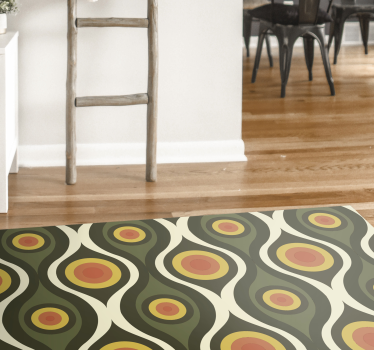 70s Green Eyes retro rug - TenStickers
