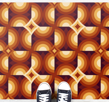70's orange tiles vinyl mat - TenStickers