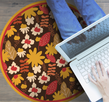 70s pop flower power retro rug - TenStickers