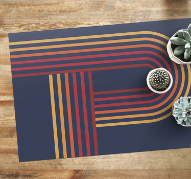 70s pop rainbow curve retro rug - TenStickers