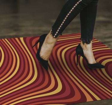 70s pop rainbow waves retro rug - TenStickers