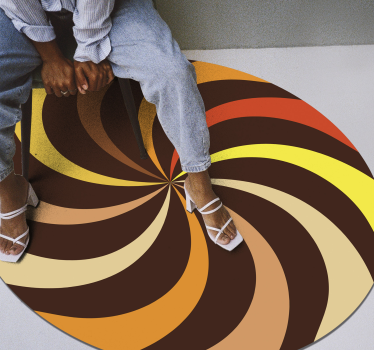 70s pop swirl twist retro rug - TenStickers