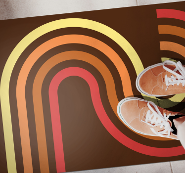 70s pop vintage rectangles retro rug - TenStickers