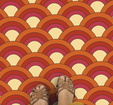 70's semicircles geometric vinyl carpet - TenStickers