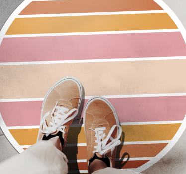70's sun circle geometric vinyl carpets - TenStickers